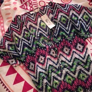 NWT multicolored Aztec sheer swimsuit cover up